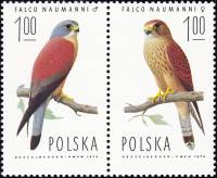 (1975-004-005) Сцепка марок (2 м) Польша "Кобчик"    Ястребы III Θ